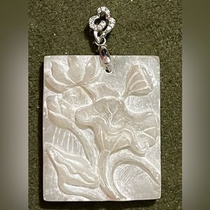 Vintage handcrafted natural jade 925 Pendant